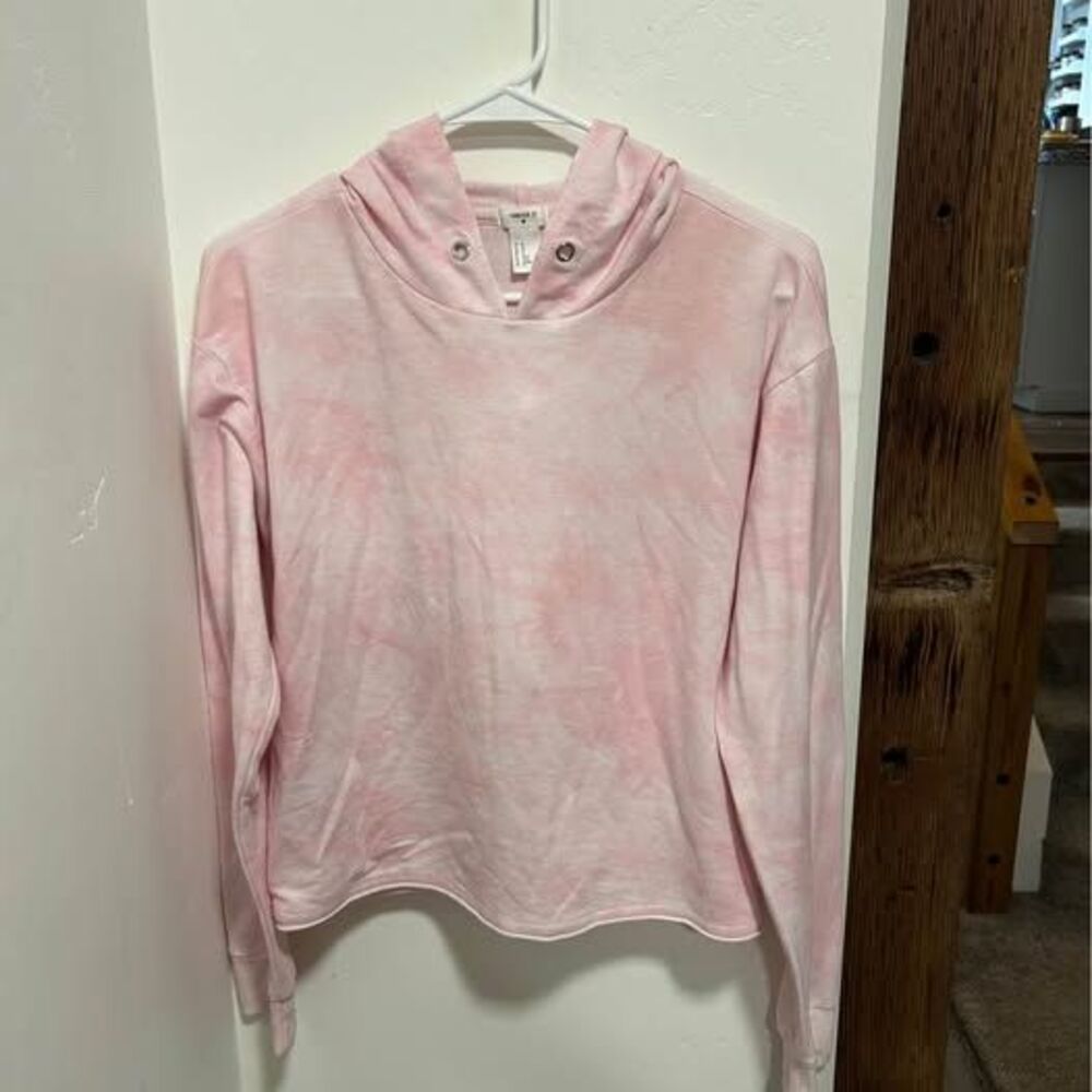 Forever 21 Pink Tie-Dye Cropped Hoodie Women’s Medium Lightweight